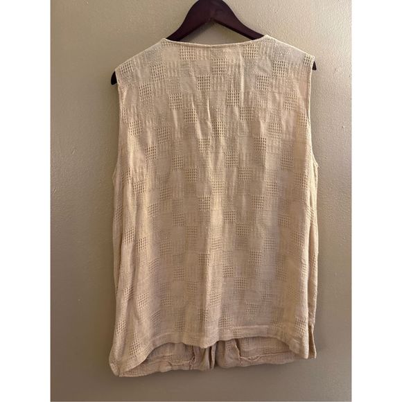 Vintage Timbuktu | Jackets & Vests | Women’s Cream Tencel Button Up Woven Vest S - Picture 2 of 3